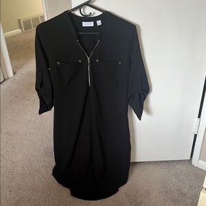 Black Long Sleeve Dress with Zipper